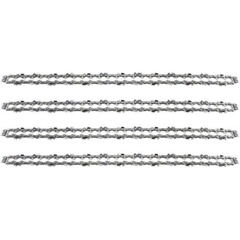 Lot de 4 Chanes de Trononneuse pour Guide Chane de 18" (45 cm), 1,3 mm 64 Maillons d'Entranement, Compatibles avec Stihl, Dolmar, Husqvarna, Einhell, Bosch, Makita et autres (1/4)