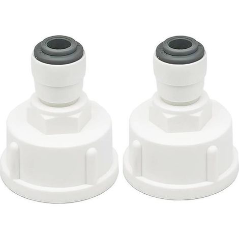 Connecteur de conduite d'eau pour réfrigérateur, 2 pièces, connecteur rapide 1/4" converti en connecteur femelle 3/4", double joint, connecteur rapide pour filtre à eau