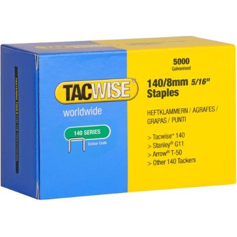 Tacwise 0341 Punti Galvanizzati Professionali Tipo 140/8mm, Confezione da 5000 (1/3)