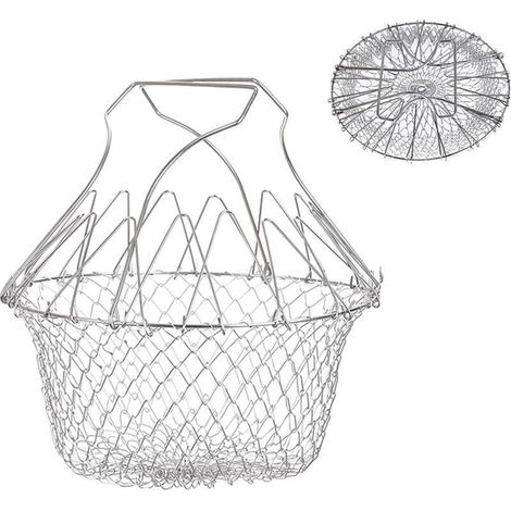 Panier à frire - Panier à salade tamis cuisine inoxydable - Fry extensible - Chef panier cuisine