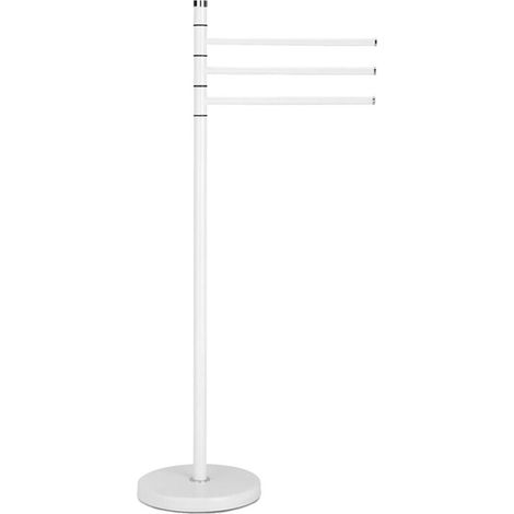 Piantana Portasciugamani 3 Bracci Acciaio Bianco Cromo Arredo Bagno Metaform - Color: Bianco