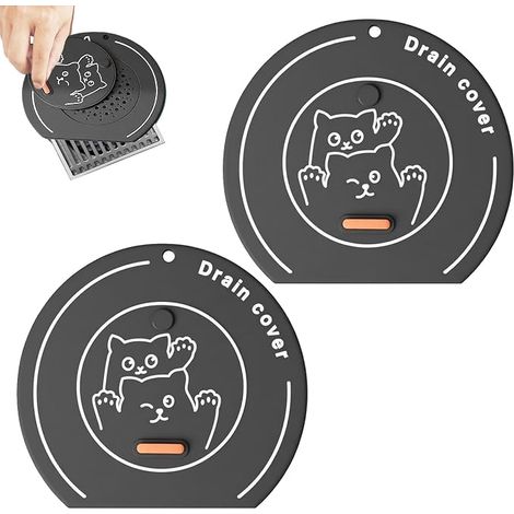 2 en 1 : Obturateur de bonde de douche et couvercle de bonde de baignoire, bouchon de cheveux en silicone anti-odeurs pour salle de bain, baignoire, lavabo, cuisine, buanderie (2) (1/5)