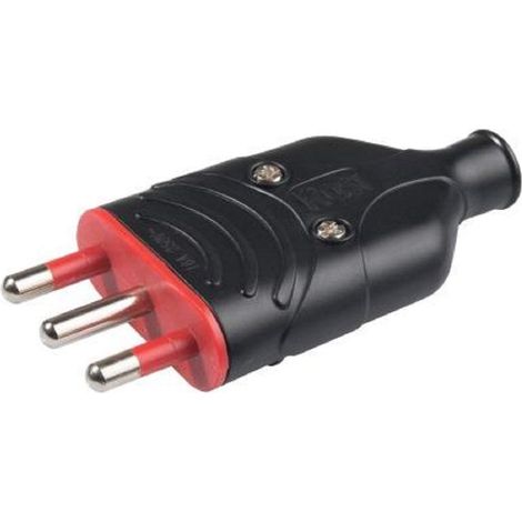 Spina Alta Resistenza 2P+T 16A Rosi Ela Plug Colore Nero (1/4)