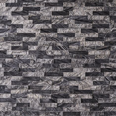 Decoon – Plaquette de parement en marbre noir 40 x 15 cm – Épaisseur 1 à 2 cm – Pour pose avec colle C2S – Rendu naturel et structuré