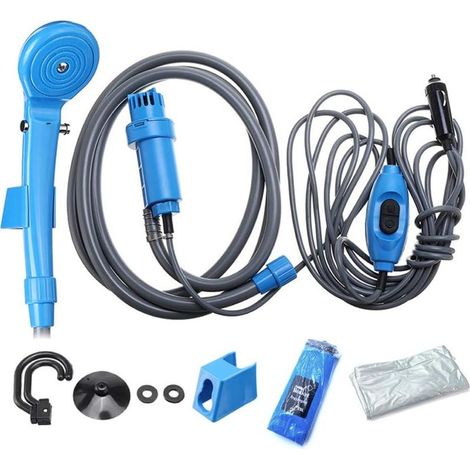 Buse de douche de camping pour le camping, Douche de Camping Portable, Douches de Randonnée avec Pompe Immergée, Deux Têtes de Douche de Rechange et Un Seau Pliable pour Camping Randonnée (1/5)