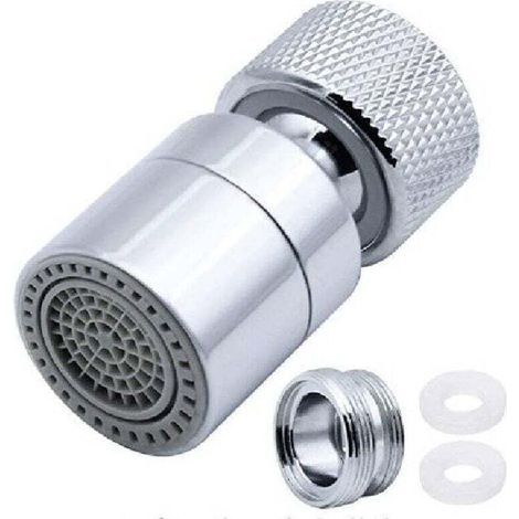 360° Pivotant Aérateur de Robinet Laiton 2 Modes Réglable Cuisine Robinet Filtre Barboteur avec Adaptateur de Buse - pour Robinets avec Buse à Filetage Externe M22 ou Fil Interne M24 (1/4)