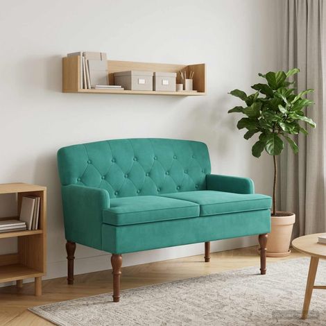 Loveseat con bottoni imbottiti Turchese 111 x 65 x 79 cm vidaXL (1/5)