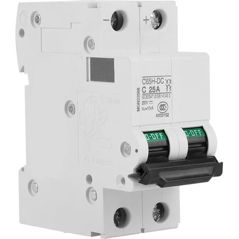 Disjoncteur miniature basse tension CC 2P 250V pour système de panneaux solaires raccordé au réseau (25A) (1/5)