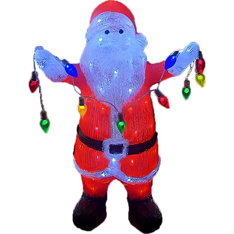 Babbo Natale rosso H 60 luminoso Illuminato con 80 luci led per Interno Esterno Decorazione Natalizia casa giardino eventi