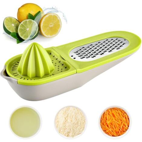Presse Agrumes Manuel en Plastique, Presse Orange Manuel Plastique, Presse Citron Manuel Plastique pour Citrons, Oranges, Verts ou Citrons Verts, Râpe à Fromage Manuelle pour fromage, Légumes (1/5)