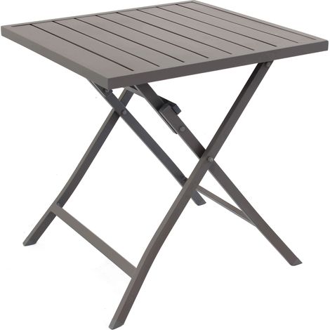 Tableau carré 70x70 cm Garden extérieur fermé avec structure en aluminium et plan à lattes DarkGrey