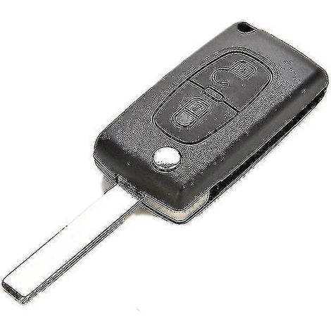 Boîtier de clé à clapet en plastique avec 2 boutons en remplacement pour Peugeot 207, 307 et 308 (non modifié). (1/4)