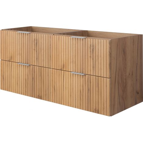 Mobile lavabo, Rovere Craft, 120 (2 x 60) x 57 x 46 cm, maniglia argento, senza piano (1/5)