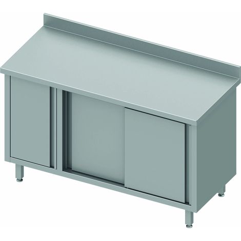 Meuble Bas Inox Adossé - 1 Porte Battante à Gauche - Gamme 600 - Stalgast