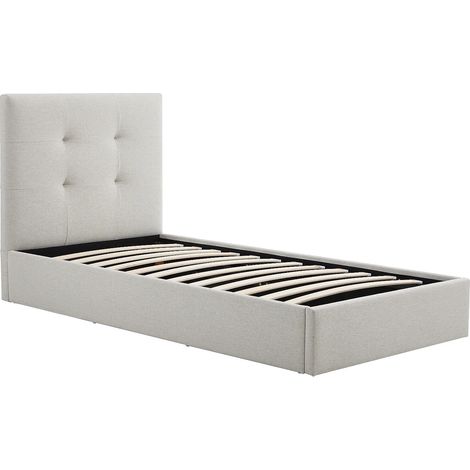 Lit coffre 90 x 190 cm – Tissu – Beige – CALINIDA (1/5)