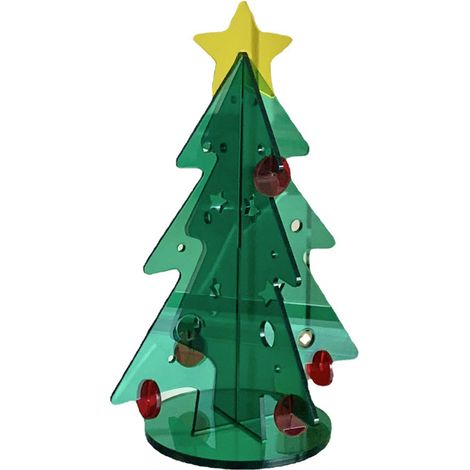 DIY-Weihnachtsbaum-Set aus Acryl – Mini-Weihnachtsbaum für Büro, Geschenkidee, einfache Montage – Maße: 80 x 110 mm (1/5)