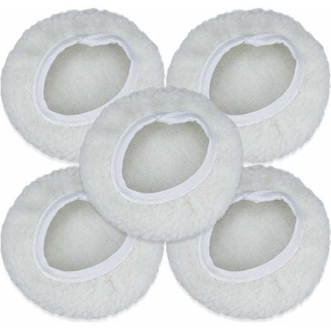 Set of 5 Polishing Bonnets, 125-150mm Car Polishing Disc Kit, Wool Bonnet, Waxing Pads for Most Car Polishers (1/5)