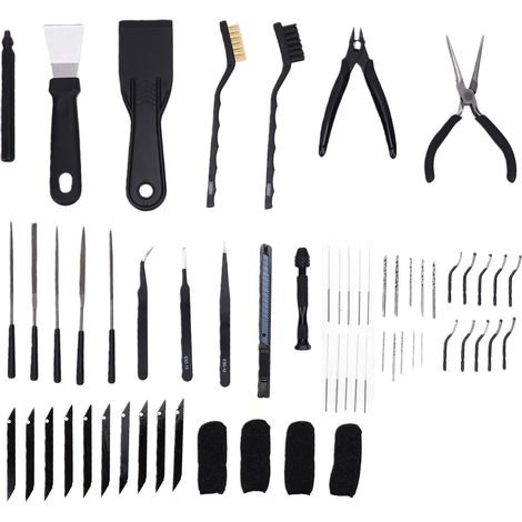 Kit di attrezzi per stampanti 3D: strumenti per tagliare il filamento, rifinire i modelli, sbavare le stampanti SLA (Fused Deposition Modeling), rimuovere i supporti e pulire gli ugelli. (1/5)