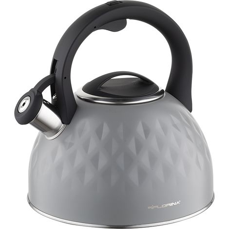 DIAMANTE Edelstahl-Wasserkocher 2,5 l Hellgrau