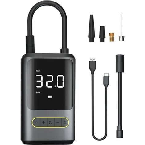Gonfleur de pneus pour voitures, vélos et motos Compresseur d'air portable alimenté par batterie (1/5)