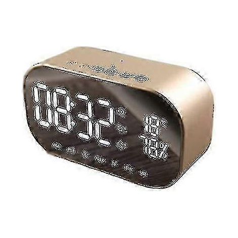 Réveil doré avec affichage de la température et fonction audio Bluetooth (1/5)