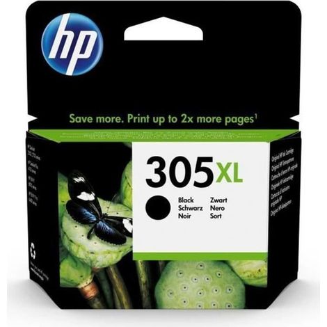 HP 305XL Cartouche dencre noire grande capacite authentique 3YM62AE pour DeskJet 2300/2710/2720/Plus4100, Envy 6000/Pro 6400
