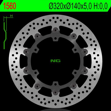 Disco de freno delantero NG para Aprilia Caponord 1200 Rally 15-17 (320 mm)