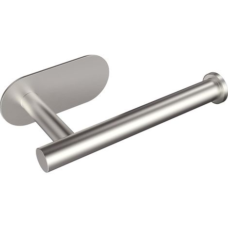 Porte papier toilette adhésif en acier inoxydable nickel brossé pour mur support de rouleau pour salle de bain et WC (1/5)