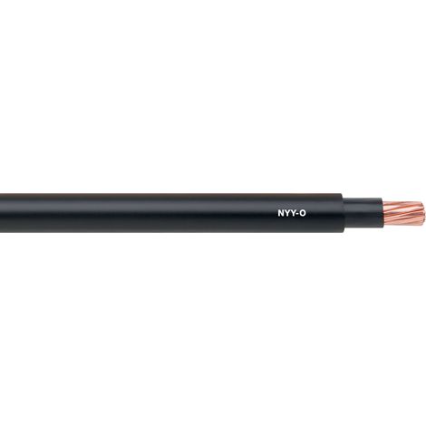 10 Meter Lapp 1550040 NYY-J Stromkabel 1x10 mm2 RE I flammwidriges Erdkabel mit Schutzleiter GN/GE I Starkstromkabel für Innenbereich und Außenbereich I Schlauchleitung schwarz I PVC Erdleitung