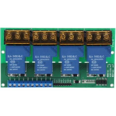 Four-way high-power relay module, control board, optocoupler isolation 30A YYG-4 DC5V (1/5)