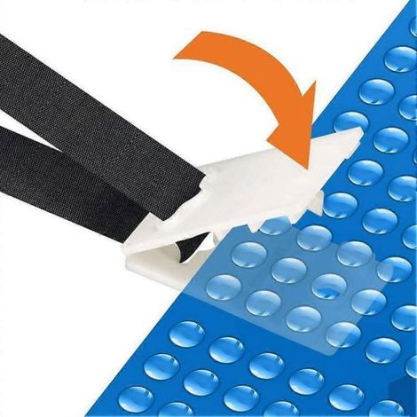 Kit de fixation pour couverture solaire de piscine, 8 sangles de fixation, kit avec sangles universelles à spirale pour la fixat (1/5)