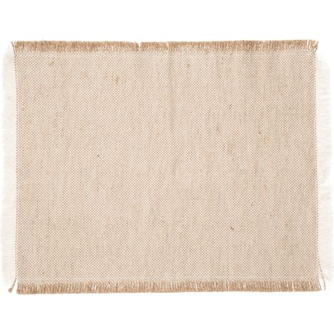 Set de table à franges bicolore Beige 45x30 cm