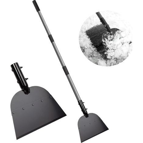 Pelle à neige plate - Grattoir à glace - Broyeur à glace - Avec manche de 136 cm - Pour désherber, gratter et enlever la glace - Outils de jardinage - Outils de dégivrage de route (1/5)