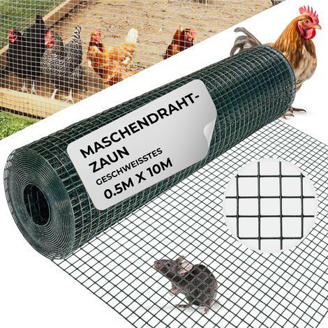 Geflecht GARDEN PVC, 500/12,7x12,7/1,2 mm, grün, RAL 6005, viereckig, Garten, Tierhaltung, Packung 10 m (1/5)