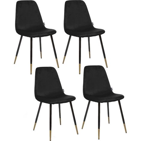Lot de 4 chaises en velours avec pieds bicolores TYKA (1/5)