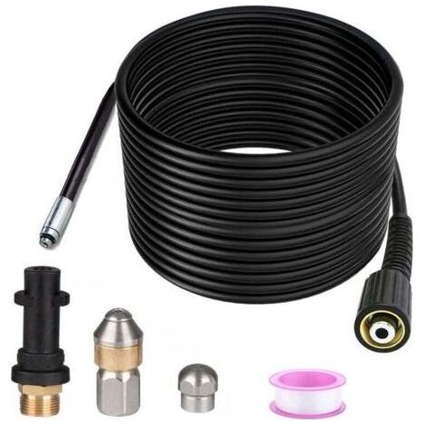 15 m Abflussreiniger, für Kärcher Hochdruckreiniger Professional Abflussreiniger kompatibel K2-K7/HD/HDS 400 Bar 60 °C (1/4)