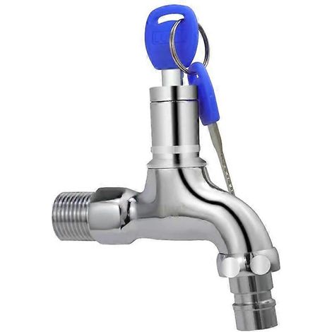 Robinet antivol avec verrouillage à clé, robinet extérieur verrouillable, robinet antivol en laiton, robinet d'évier antivol extérieur, pour jardin, salle de bain ou lavabo. (1/5)