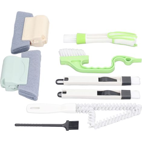 Ensemble de 8 brosses de nettoyage pour rainures, volets et appareils ménagers, pour le nettoyage des coins et des interstices de la cuisine et de la salle de bain. (1/5)