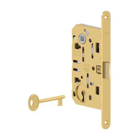 Serratura patent b.tondo ottonato mediana agb i.mm 90 f.mm 18 e.mm 50 Agb