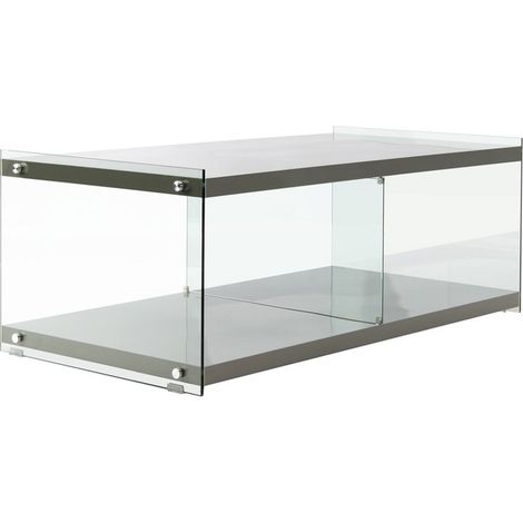 Mobile Porta TV Elementary in Vetro e MDF Grigio (1/3)