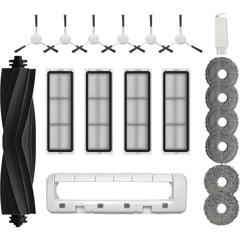 Lot de 19 Accessoires pour Dreame L10s Ultra / L10 Prime / L10s Pro Gen 2 / L10s Plus/Xiaomi X10+ X20+, 1 Brosse Principale, 1 Couvercle de Brosse, 6 Brosses Latérales, 4 Filtres, 6 Serpillières (1/5)