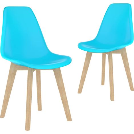 Esszimmerstühle 2 Stk. Blau Kunststoff vidaXL (1/5)
