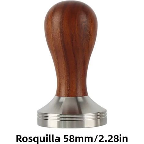 Set de presse-café - Presse-café à expresso en acier inoxydable de 58mm avec manche en bois, presse-café calibré pour porte-filtre, outils de barista pour machine à café domestique (1/5)