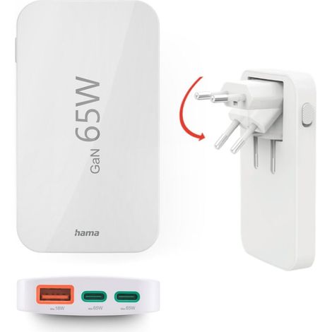 Hama 00201976 Caricabatterie bianco con 2 porte USB Type-C (1/5)