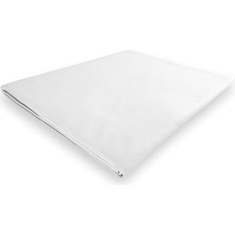 Drap plat en polycoton 180x290 cm PERCALE blanc, par Soleil d'ocre