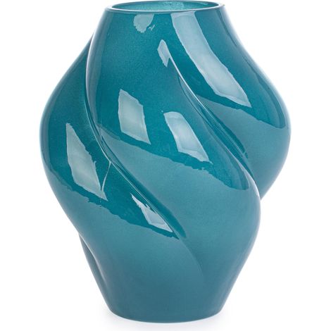 Vaso da interno tondo "Daven" in vetro Ø 16x h 20 cm -Verde (1/2)
