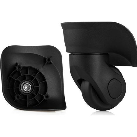 Roulettes de rechange pour valises, noires, 2 pièces, pivotantes universelles, multidirectionnelles, silencieuses, durables, pour réparation de coffre (1/3)