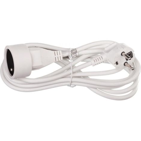 Cable alargador de 1 toma con/sin 3 m /H05VV-F 3x1/ blanco P0113