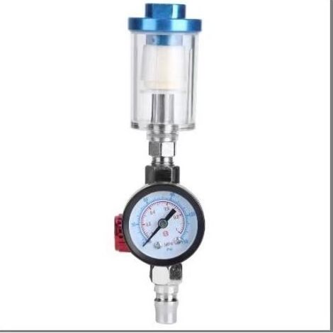 Filtre Jauge Air, Régulateur Pression Air Compresseur Outil Pneumatique Séparateur Huile Eau Pistolet Pulvérisation Compagnie 1/4 Piège Ligne Humidité Dair Alliage Aluminium Lubrificateur (1/4)