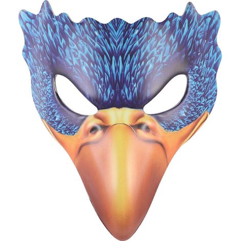 Masque d'oiseau d'Halloween (1 pièce) - Décoration, ailes, accessoires, masque punk, masque d'horreur, accessoires de fête foraine.-26x26x10cm-Blue (1/3)
